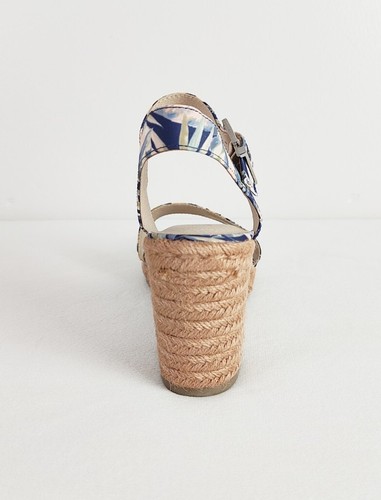 LifeStride Tango 2 Espadrille Wedge Sandals Size 10 Buckle Navy Floral Tropical - Picture 5 of 10