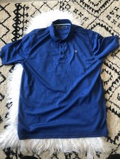 Ariat Tek Mens Polo Shirt Size M Blue Heat Series Short Sleeve Collar Golf C6