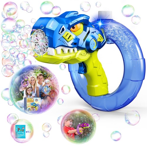 Dinosaur Bubble Machine Gun for Kids Rechargeable Bubble Maker Blower Blaster...