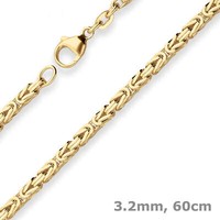 3,2Mm KöNigskette Goldkette Collier Halskette Aus 585 Gold Gelbgold 60Cm