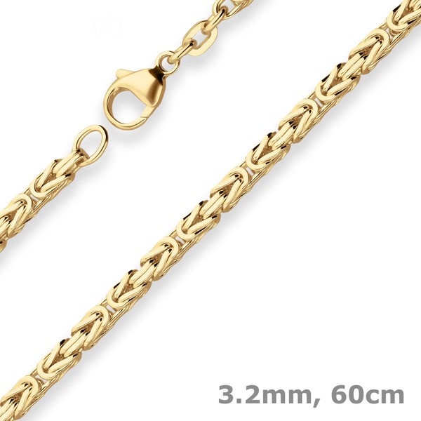 3,2Mm KöNigskette Goldkette Collier Halskette Aus 585 Gold Gelbgold 60Cm-image
