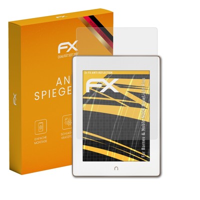 atFoliX 2x Schutzfolie für Barnes & Noble NOOK GlowLight Plus matt&stoßfest
