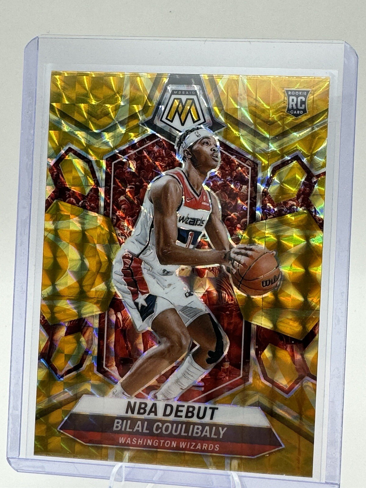 Bilal  Coulibaly 2023-24 Mosaic #268 NBA Debut Yellow Reactive Rookie Card