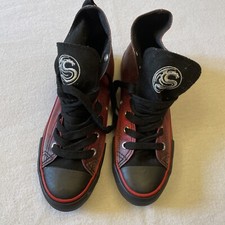 Ladies Spiral Souls Gothic Sneakers Uk 4 . Blood Rose High Top & Draw Bag New . 