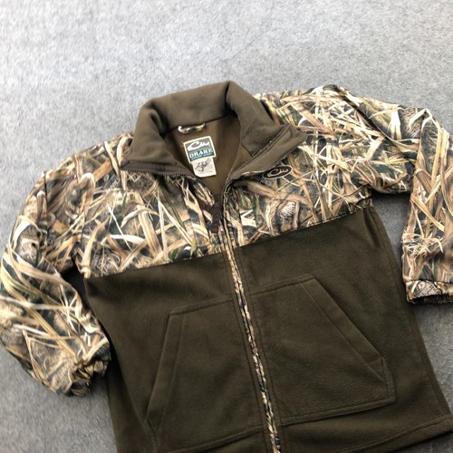 Drake Waterfowl Jacket Boys 12 Camouflage Full Zip Magnattach Shadow Grass - Picture 3 of 13
