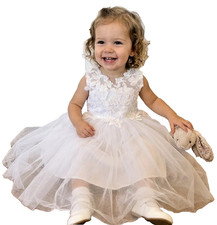 New NWT Toddler Flower Girls Dress Size 2T Childrens lace Tulle Wedding white