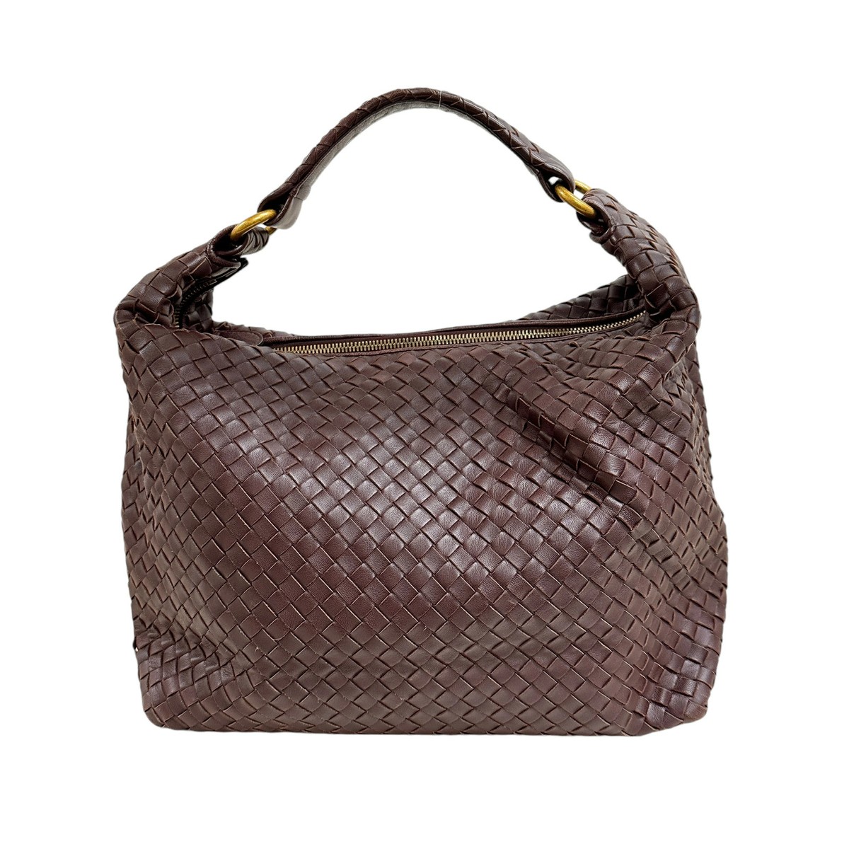 Bottega Veneta Intrecciato Shoulder Bag Bordeaux Leather 16274