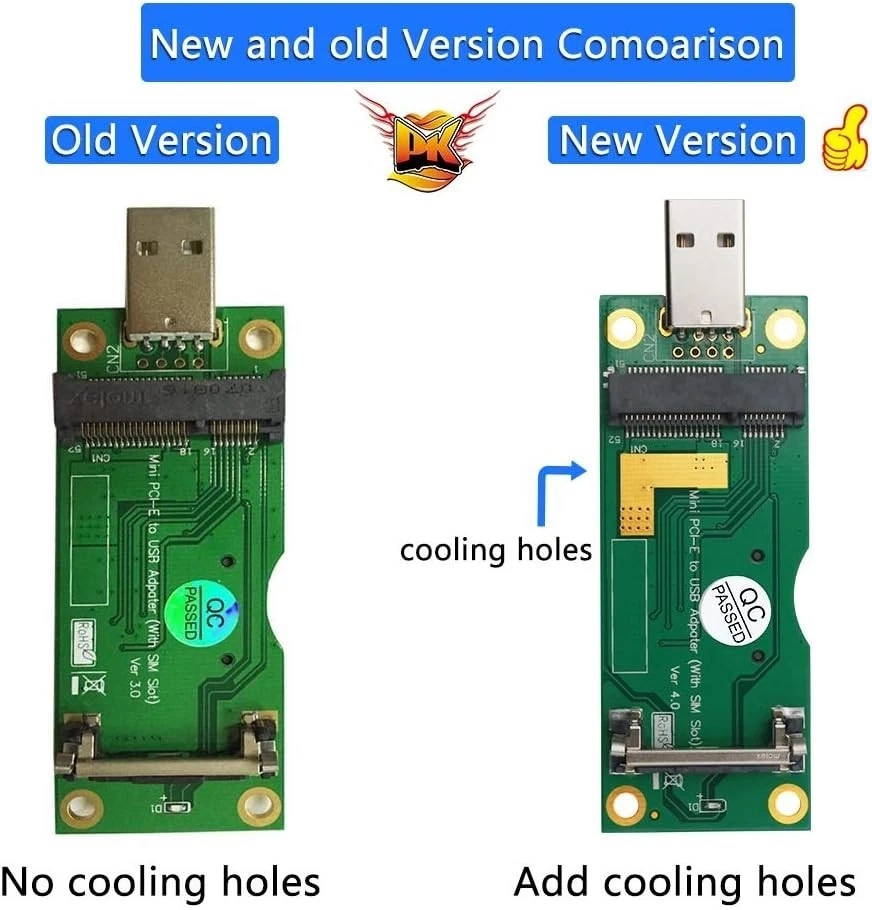 Adaptador Mini PCI-E a USB con Ranura SIM para Tarjetas de Red 3G/4G Compatible con PC Foto 2 de 4