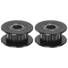 2pcs 2GT Idler Pulley 20 Teeth 5mm Bore 18mm Dia. 6mm Width Belt, Black