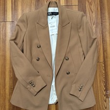NWT Zara Double-Breasted Women's Camel Blazer