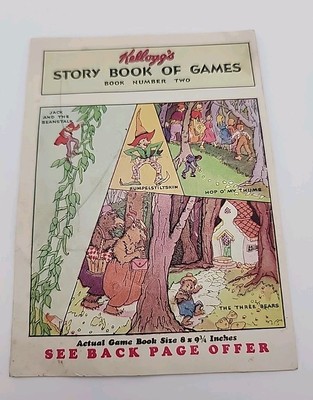Kellogs Story Book of Games ORDER FORM Book 2 Cereal Advertising Box Top Offer 