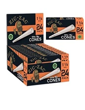 Zig-Zag Pre-Rolled Cones Ultra Thin 1 1/4 Size (12-Pack) 24 Cones Per Pack