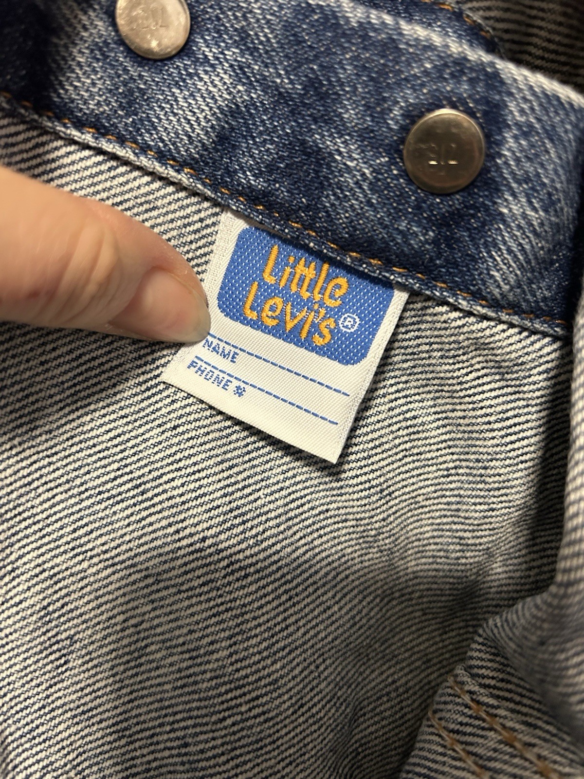 Vintage Little Levis Orange Tab Made in USA Baby Toddler Denim Jacket 2T thumbnail 9