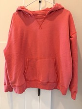 American Eagle Pink Pullover Hoodie Sweatshirt S Hooded Pockets Crewneck