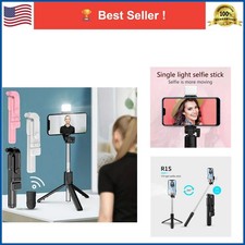 Selfie Stick Tripod with Bluetooth Remote  Fill Light, Extendable Phone Stand