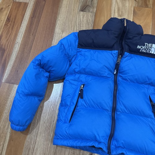The North Face Nuptse Puffer 700 Jacket Youth Retro 1996 Black Blue Medium 10/12 - Picture 2 of 12
