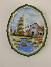 Hand Painting Wall Plate Porcelain By A. Stocco Arte Italica  Made In Italy