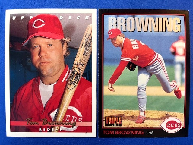 Tom Browning 1993 Upper Deck & 1993 Donruss Triple Play Baseball - Reds