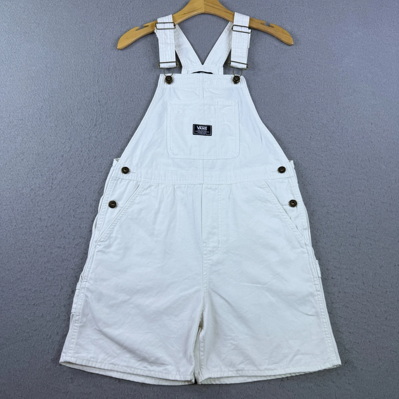 Vans Womens Ground Work Shortall Overall Sz XS Marshmallow White Outdoor Skater