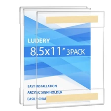 Ludery 8.5 x 11 Wall Mount Sign Holder Acrylic Clear Frames Menu with Double