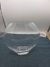 Clear Round Glass Vase Narrow Neck Decor
