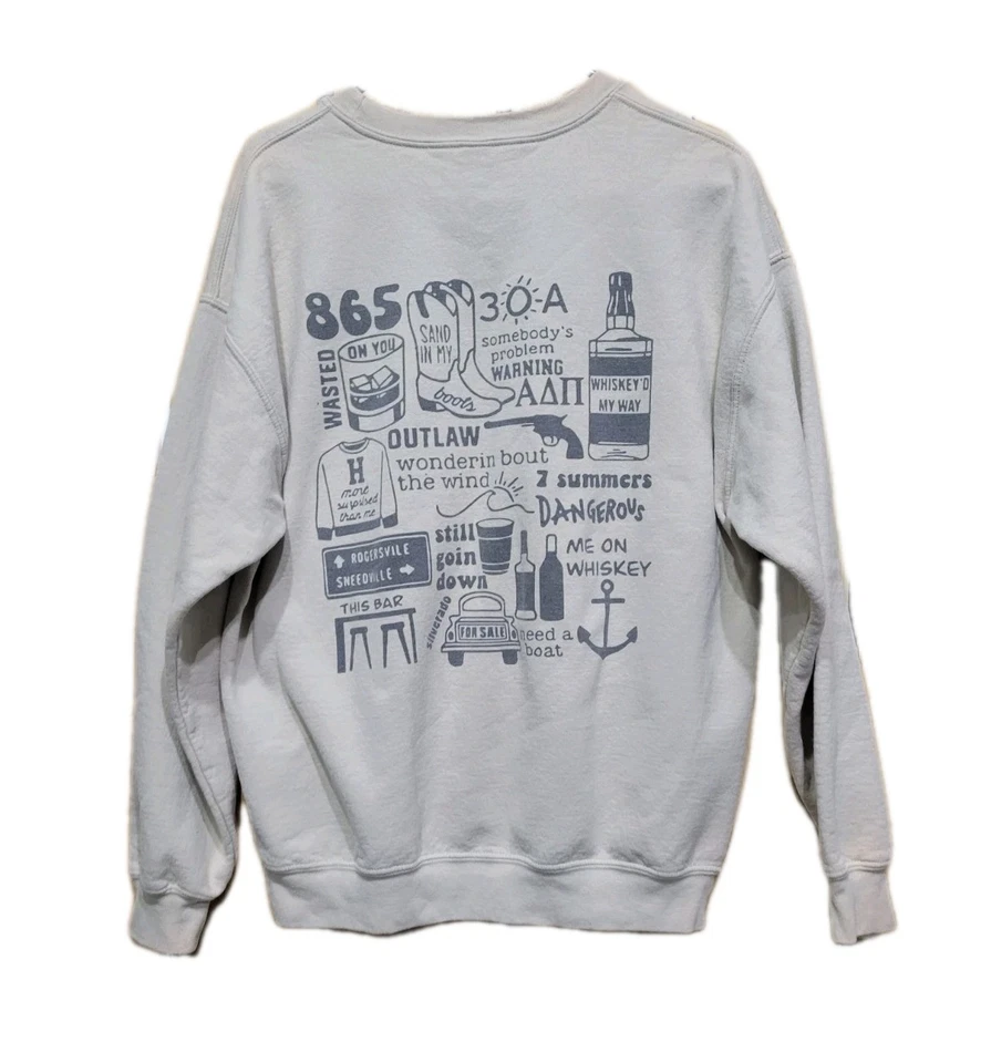 Morgan Wallen Western Cuello Redondo Doble Cara Para Hombre LRG Pintura Salpicaduras Beige  Foto 2 de 4