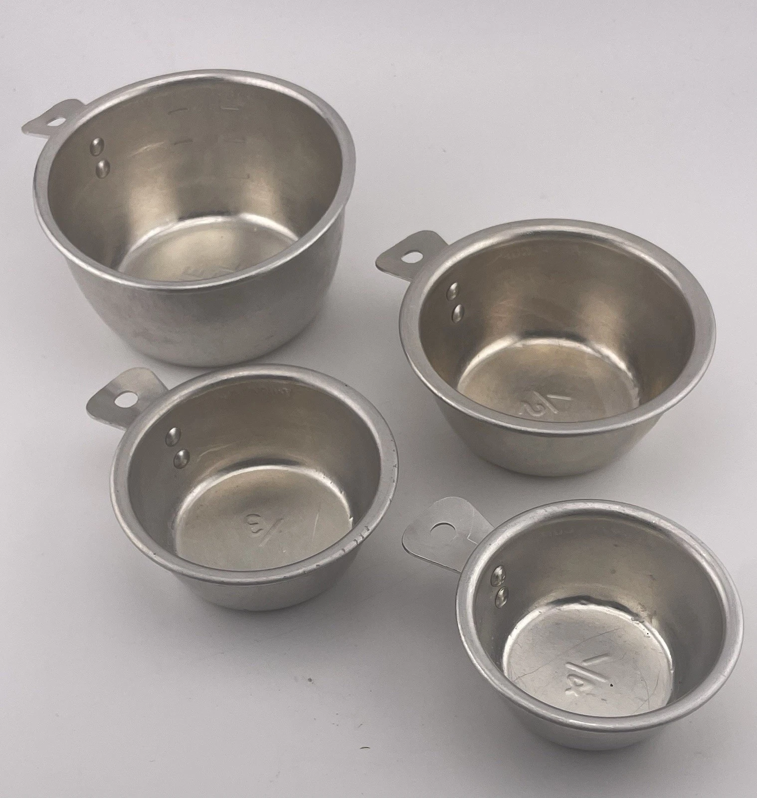 Set Of 4 Aluminum tab handle, nesting Measuring Cups - VINTAGE
Opens in a new window or tab