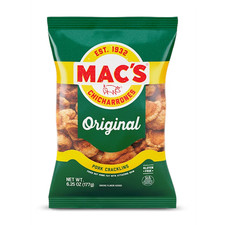 Mac's Original Pork Cracklins Chicharrones Crispy Snack Zero Carb 6.25 oz