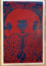 Vintage Style Poster, August 19 At Earl Warren, Jimi Hendrix +Other Acts Poster