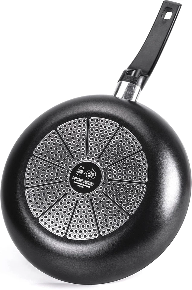 Padella Alluminio, per Ogni Piano Cottura Incluso L'Induzione, Nero, 22 Cm - Immagine 3 di 4