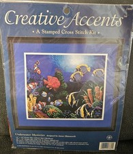Creative Accents Counted Cross Stitch Kit 7880 Underwater Ocean Scene Fish New