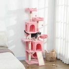 PawHut 70" Cat Tree, Multi-Level Cat Tower with 2 Condos, Pink