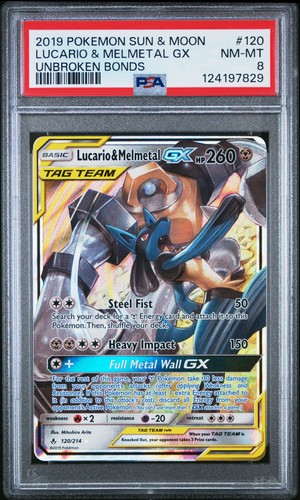 Lucario & Melmetal-GX graded PSA 8 for sale on eBay