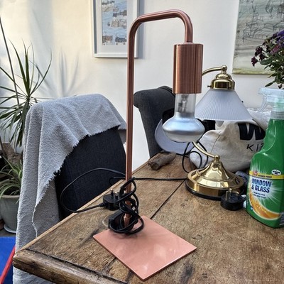 Tischlampe Kupferständer 