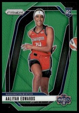 2024 Panini Prizm WNBA #142 Aaliyah Edwards Rookie Green Prizms Mystics