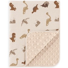 Baby Blanket for Unisex Boys Girls, Soft Nursery Minky Blanket with Muslin Co...