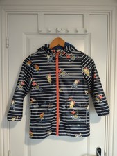 Joules Boys Skipper Showerproof Printed Rubber Raincoat - Bikeanim 6 Years