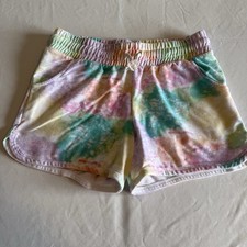 Cat  Jack Girls XL 14 Tie Dye Sweat Shorts Multicolor Elastic Waist Pockets