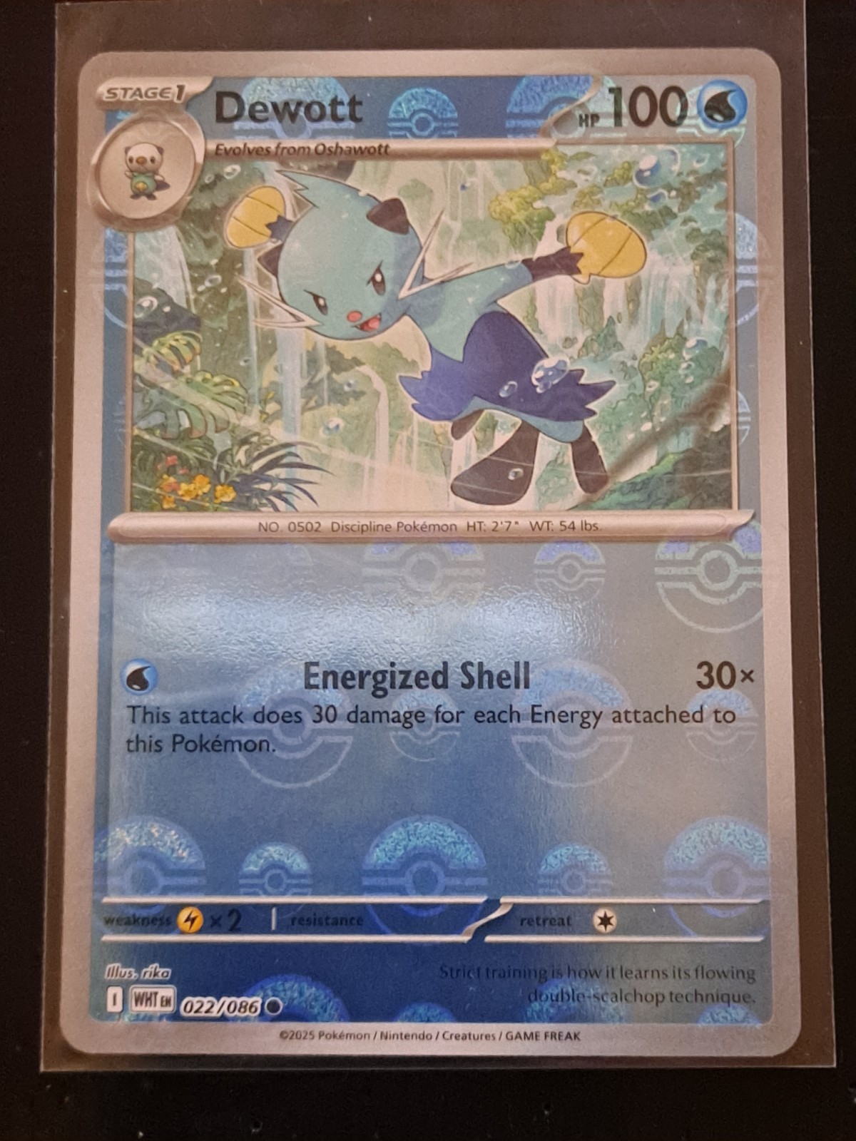 Dewott - 022/086 - White Flare - Pokeball Holo - NM