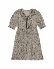 VINTAGE Womens A-Line Dress UK 10 Small White Floral DY42