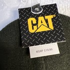 Caterpillar Mens Beanie CAT Cuff Army Moss Green One Size Hat Patch NEW — photo 3