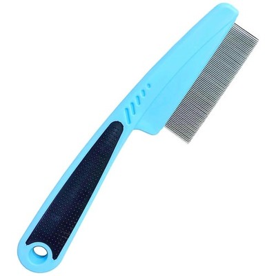 Flea Comb with Rubber Handle for Dogs Cats Grooming