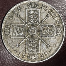 England - Great Britain, One Florin, 1923 NICE Two Shillings George V