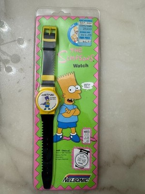 The Simpsons Bartman Yellow and Black LCD Wrist Watch, Vintage 1990 - BRAND NEW