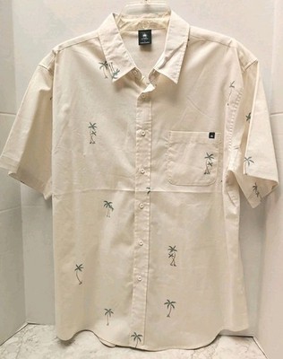 Sun Diego Men's Short Sleeve Button-up Shirt Size Large Palm Trees