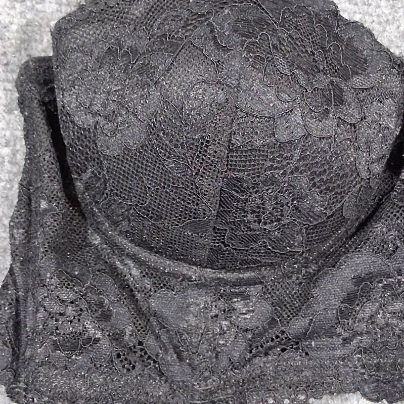 H&M Push Up Bra Black Lace Floral Underwire Padded 34B - Image 3 of 4