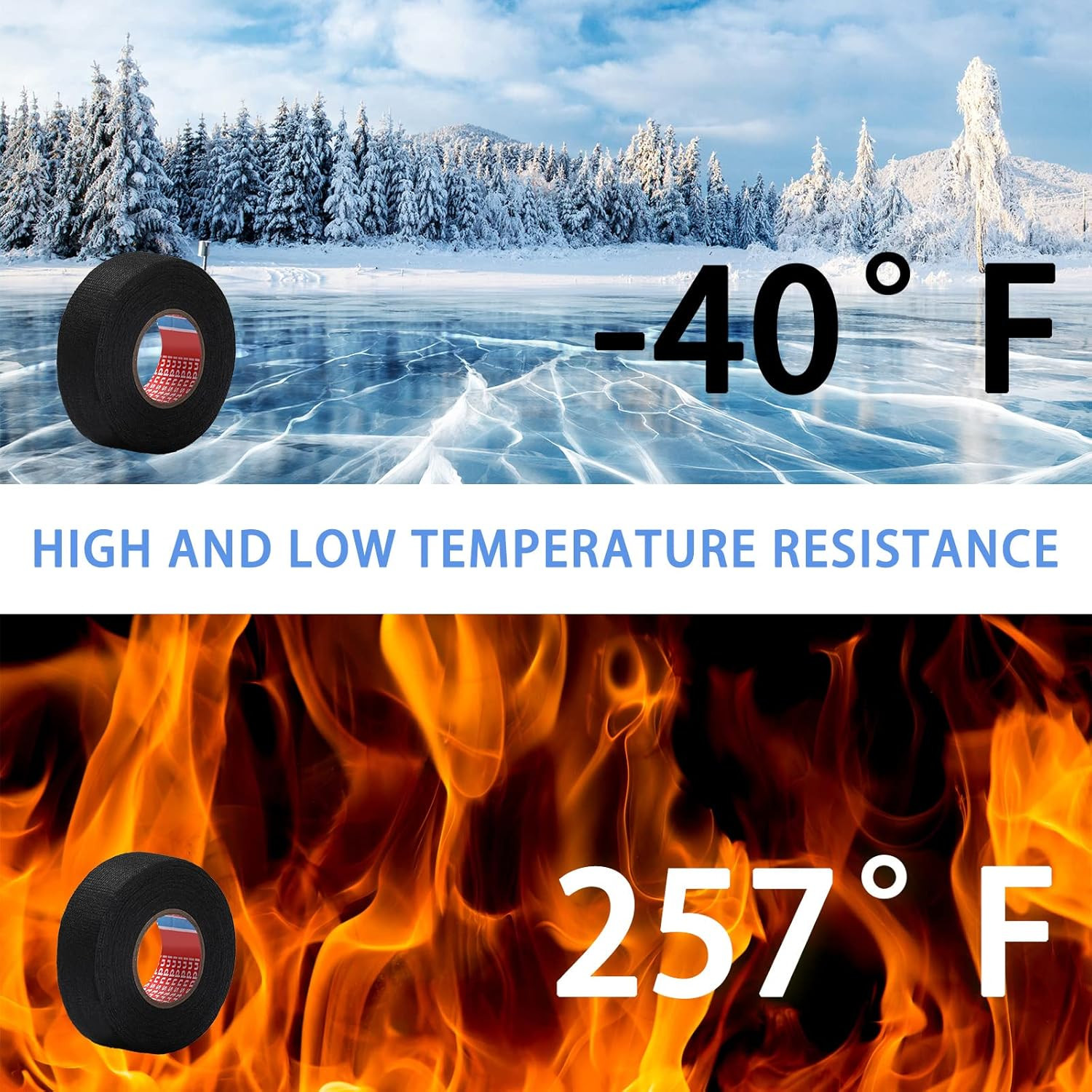 2 Rolls Wire Harness Tape Automotive Cloth Tape High Temp Electrical Wrap Noise