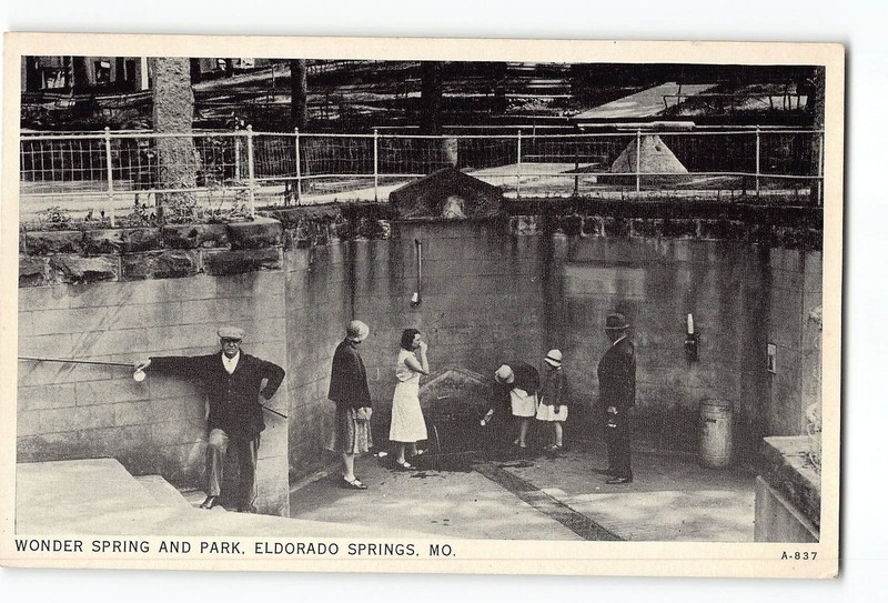Eldorado Springs Missouri MO Postcard 1915-1930 Wonder Spring And Park