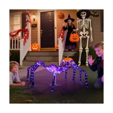 VINGLI Prismatic Iridescent Spider Halloween Light, 3FT Pre-lit Scary Prismat...