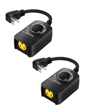 DEWENWILS Dusk to Dawn Outdoor Timer 2-Pack Waterproof Light Sensor 10A